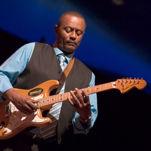 guitar player in concert